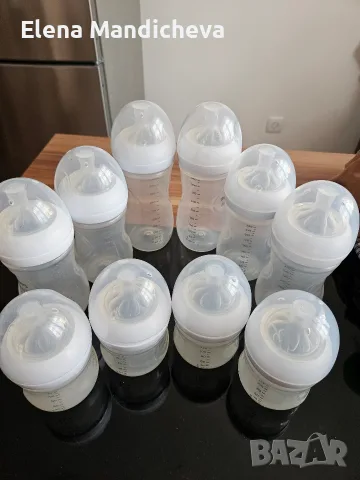 Шишета за хранене мляко Philips Avent Natural за новородени 0+ и комплект четки за почистване 