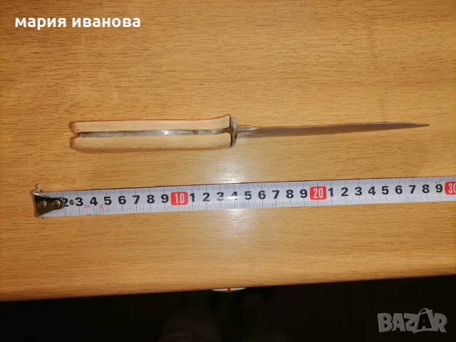 Стар работен нож 4 мм дебело острие, снимка 3 - Ножове - 55456993