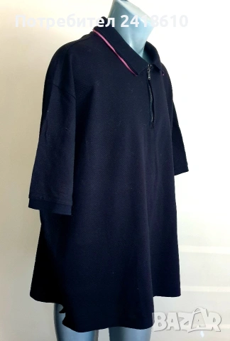 Hugo Boss H - Paras Pique Cotton 3/4 Zip Mens Size 4XL - 5XL НОВО! ОРИГИНАЛНА Тениска!, снимка 2 - Тениски - 54836789