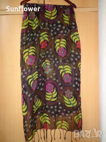 Красив ленен флорален шал Gudrun Sjoden, 100% лен 