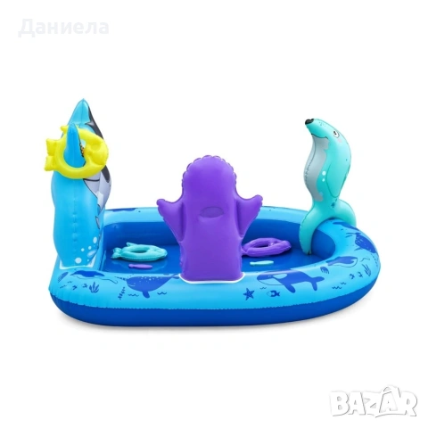 Надуваем детски басейн с морски животни, водни играчки и игра за хвърляне на халки, снимка 4 - Други - 54858063