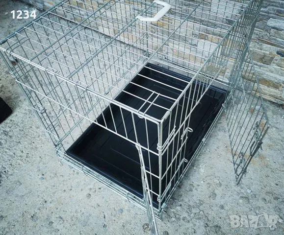 метална сгъваема клетка за куче 77x54x63см за транспорт и стационар, снимка 5 - За кучета - 55403338