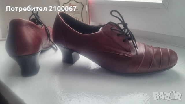 Дамски обувки, естествена кожа. Цвят бордо., снимка 2 - Дамски елегантни обувки - 54084140