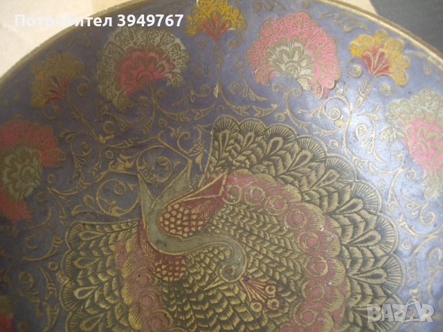 Месингова рисувана купа., снимка 2 - Антикварни и старинни предмети - 54530953