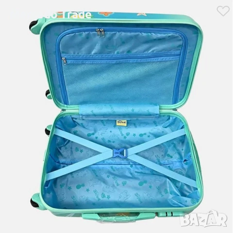 Детски куфар с колелца Mercado Trade, Цвят Зелен, Stitch, снимка 4 - Раници - 54259121