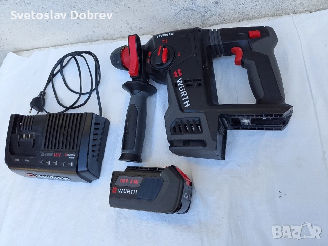 Безчетков акумулаторен перфоратор wurth 18v, снимка 3 - Перфоратори - 54391929