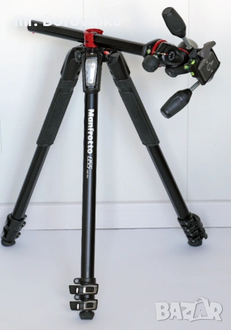 Статив Manfrotto MT055XPro3 с глава MHXPro-3W и чанта MBag80N, снимка 2 - Чанти, стативи, аксесоари - 54310715