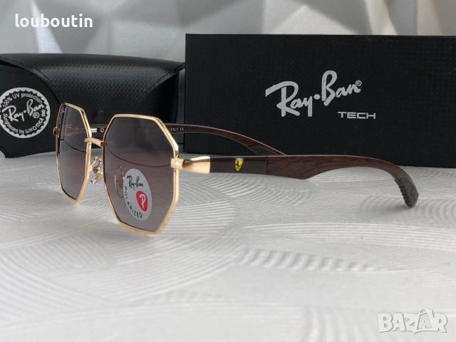 Ray Ban Ferrari 2 цвята мъжки слънчеви очила осмоъгълни с поляризация  дамски унисекс, снимка 10 - Слънчеви и диоптрични очила - 55149496
