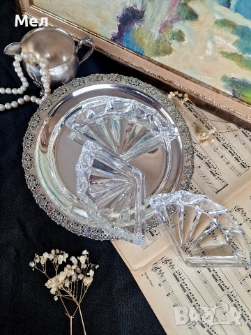 Троен кристален поднос , снимка 3 - Сервизи - 54215687