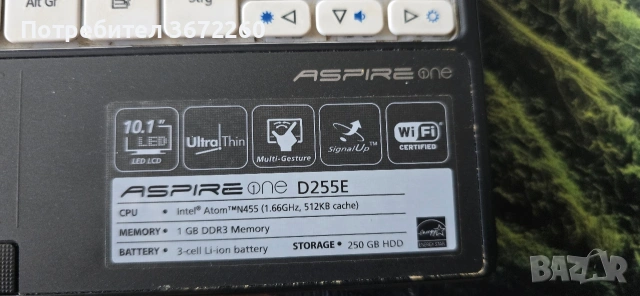 Acer Aspire One AOD255E – Windows 7 Starter, Intel Atom N455, 2GB RAM, 250GB HDD , снимка 11 - Лаптопи за дома - 54815353
