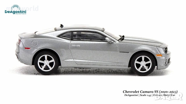 Chevrolet Camaro SS 2010 - мащаб 1:43 на DeAgostini моделът е нов в блистер, снимка 7 - Колекции - 54441152