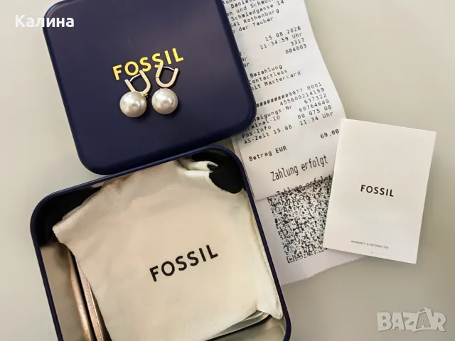Чисто нови обеци Fossil, снимка 2 - Обеци - 55701751