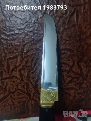 Красив ловен майсторски нож,закален, дръжка кориан., снимка 6 - Ножове - 55316152