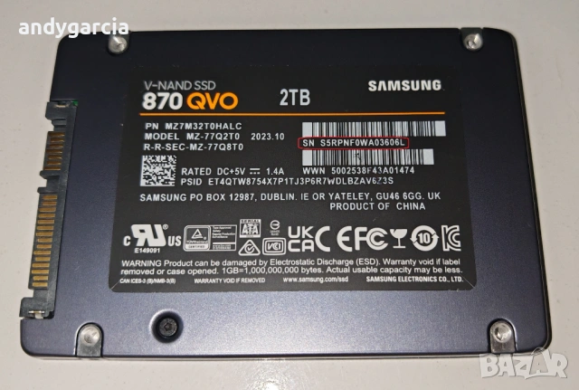 2TB Samsung 870 QVO 2000GB 2.5" SATA V-NAND Solid State Drive SSD Read/Write 560/530 MB/s диск disk, снимка 6 - Твърди дискове - 54551568