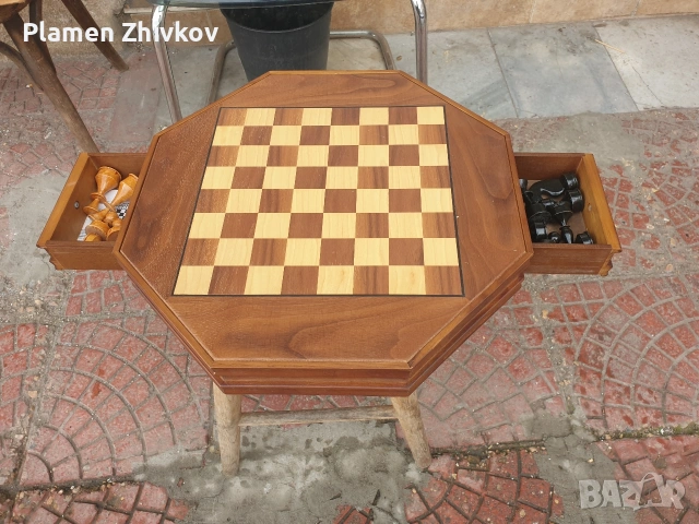 Поръчково изработен дървен шах , снимка 16 - Антикварни и старинни предмети - 53959036