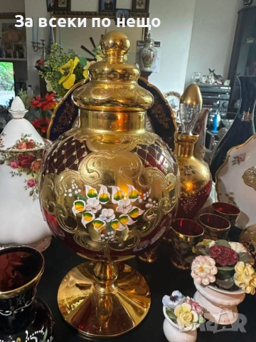 Murano Italy 1961 - ръчно рисувана бонбониера с капак Код P2102, снимка 7 - Декорация за дома - 54042064