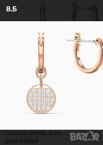 Обеци Swarovski, снимка 5 - Обеци - 55702620