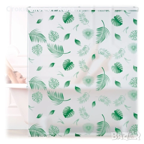 Ролетна щора за душ Relaxdays, 120 x 240 см, от пластмаса/PVC, ширина на материала 116 см, дизайн с , снимка 3 - Други стоки за дома - 54795283