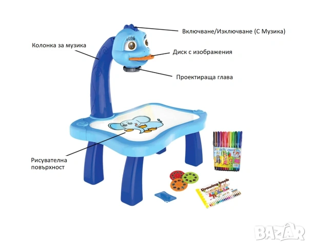 Детски музикален проектор за рисуване Projector painting за момче и момиче, снимка 2 - Образователни игри - 54998971