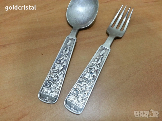 стари посребрени прибори за хранене вилица и лъжица , снимка 2 - Антикварни и старинни предмети - 35778772