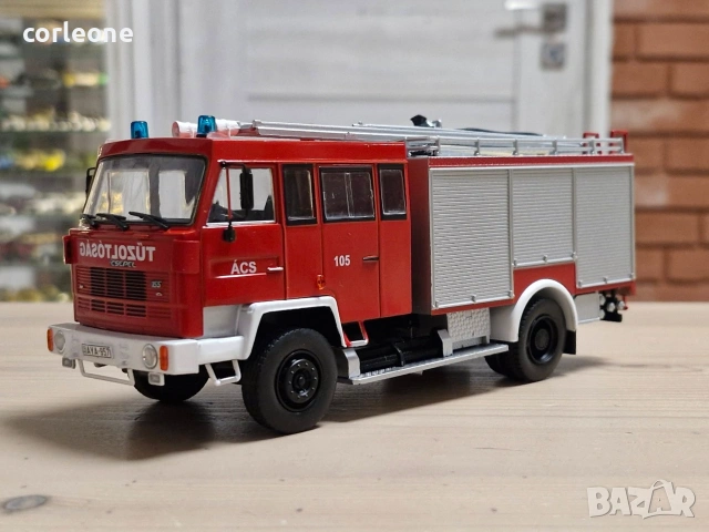 Csepel D 755 TÜ Metz пожарна 1991 - мащаб 1:43 на DeAgostini моделът е нов в блистер