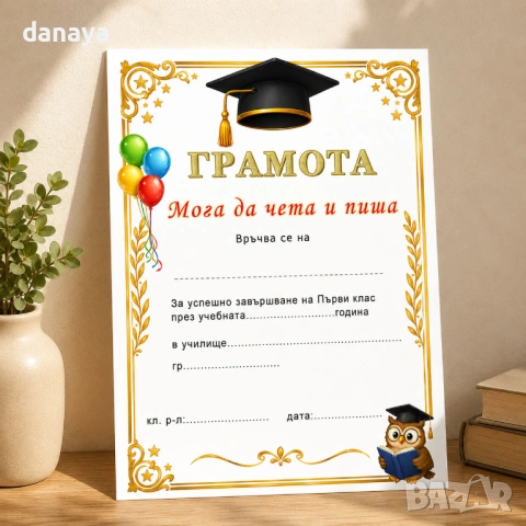 6656 Грамота Мога да чета и пиша за първи клас, А4