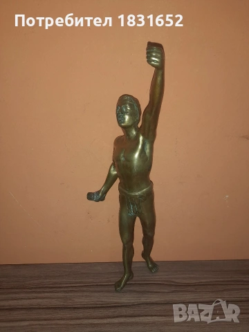Стара бронзова фигура, снимка 2 - Статуетки - 54113954