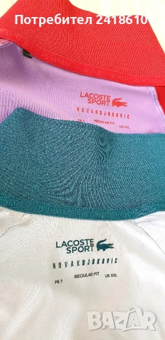 Lacoste Sport X Novac Djokovic Regular Fit Mens Size 7 - 2XL - XL 2бр ОРИГИНАЛ! Мъжки Тениски!, снимка 3 - Тениски - 54091858