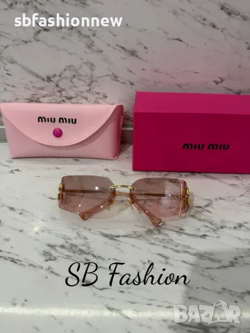 Miu Miu розови очила с лого, снимка 6 - Слънчеви и диоптрични очила - 55496552