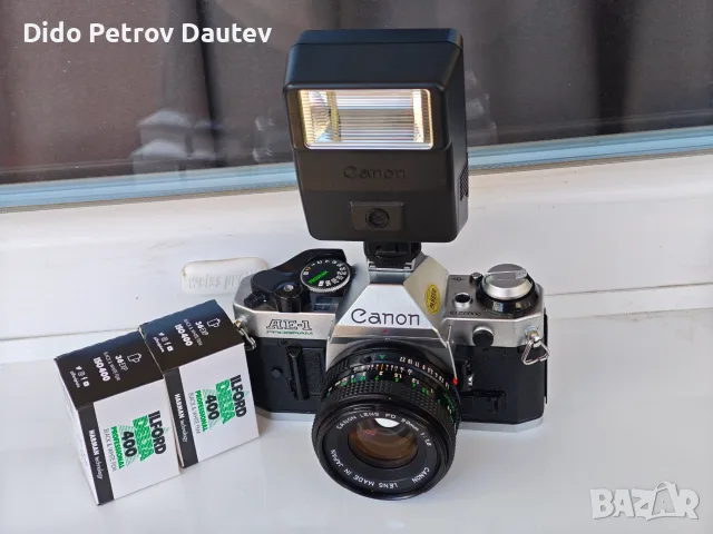 Лентов фотоапарат Canon AE-1, снимка 7 - Фотоапарати - 55296897