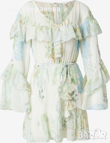 Нова разкошна елегантна  феерична парти коктейлна рокля флорален принт цветя Guess guess , снимка 4 - Рокли - 48223259