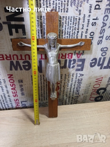 Старо разпятие/ кръст за стена, снимка 6 - Антикварни и старинни предмети - 54183600