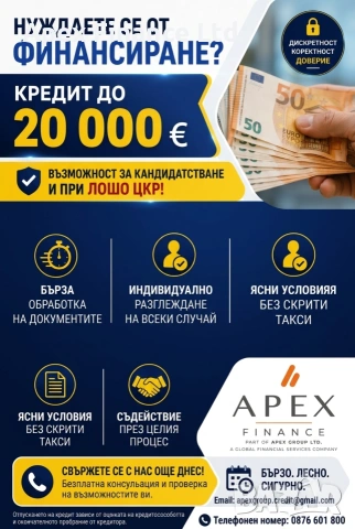 Вземи до 20 000 евро изцяло дигитално и с фиксирана лихва, снимка 2 - Кредити - 55182004