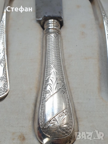 Комплект посребрени прибори, снимка 4 - Антикварни и старинни предмети - 54306659