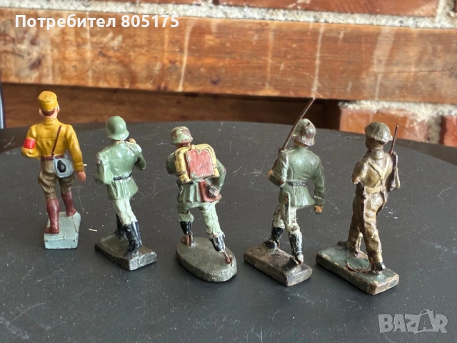 Стари фигурки войници.Durso Elastolin Lineol, снимка 4 - Колекции - 54296039