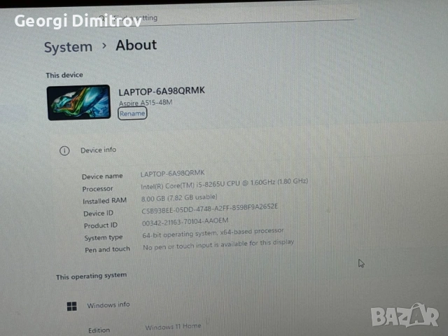 Dell Latitude 5300 i5 8265U/8RAM/512GB SSD отличен, снимка 4 - Лаптопи за работа - 54981922