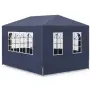 Градинска шатра павилион 3x4x2.5 м синя – Парти шатра със стени, 4 прозореца и вход с цип, снимка 4