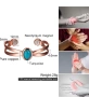 Нова гривна от чиста мед с зелен камък, снимка 1
