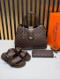 Louis Vuitton Нов Дамски Комплект Чехли Чанта Луи Витон Различни Модели , снимка 4