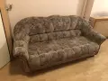 Триместен текстилен диван с функция за сън, снимка 1