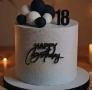Happy birthday черен акрилен топерпреден за декорация на торта , снимка 2