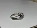 Красив сребърен пръстен с три цветни камъка 2.80гр, снимка 3