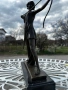 Голяма бронзова Ар Деко скулптура "Диана Ловджийката" – подпис F. Preiss, Bronze Garanti – 3.5 кг, снимка 2
