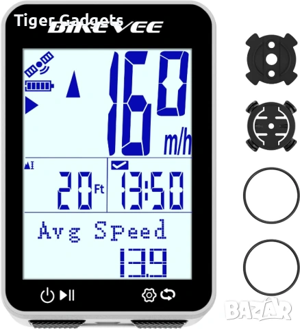 Bikevee BKV-310 GPS Велокомпютър – Безжичен, 2.4" дисплей, IPX7, Автоматична подсветка