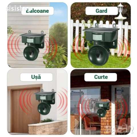 Соларен ултразвуков уред против птици и животни с PIR сензор за движение 4905, снимка 2 - Други стоки за дома - 53993214