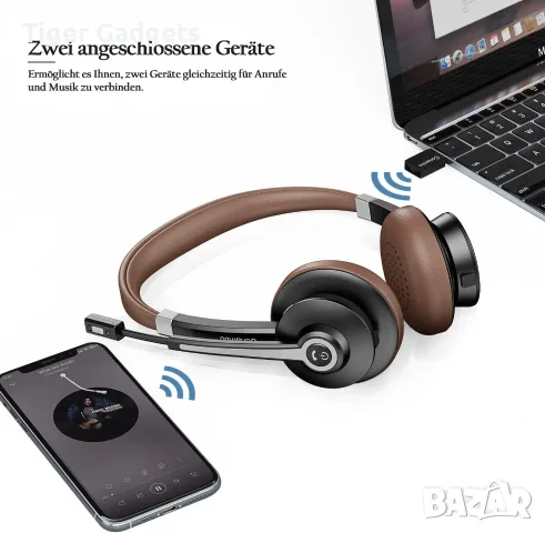 Conambo JBT700 Bluetooth слушалка с микрофон, USB донгъл, aptX HD и ENC шумопотискане, снимка 2 - Bluetooth слушалки - 55575759