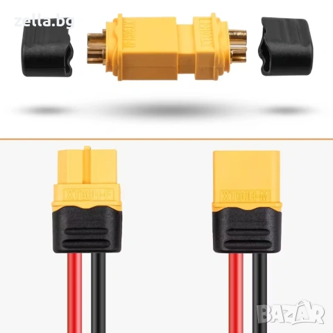 Комплект конектори XT60H (5 чифта мъжки + женски) 60A, позлатена мед – за LiPo, LiFePO₄ Li-Ion 10467, снимка 5 - Друга електроника - 54703761