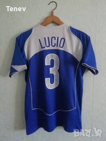 Brazil Lucio Nike T90 Total 90 оригинална тениска фланелка Бразилия Футбол Лусио Brasil 