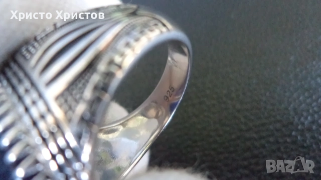 Сребърен изящен мъжки пръстен, снимка 5 - Пръстени - 55067732