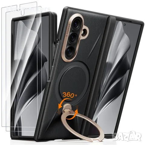 TORRAS Ostand Spin VegSkin Series за Samsung Galaxy Z Fold8 Ultra Магнитен Кожен Калъф със 360° Стой, снимка 2 - Калъфи, кейсове - 55612815